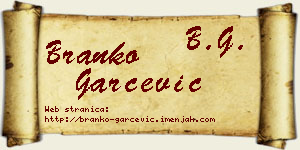 Branko Garčević vizit kartica